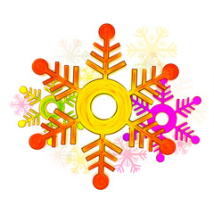 Colorful Snowflakes for Christmas celebration.