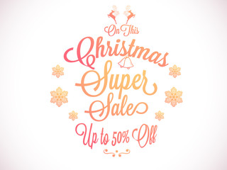Naklejka na ściany i meble Christmas Super Sale Poster, Banner design.