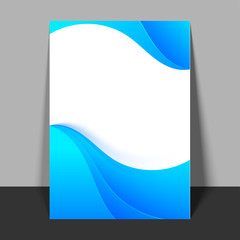 Abstract Flyer, Template with blue waves.