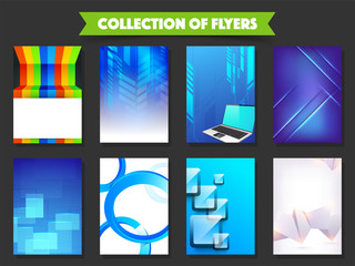 Collection of eight flyers for Business concept.