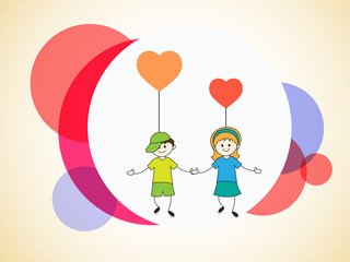 Doodle illustration of little kids for Friendship Day.