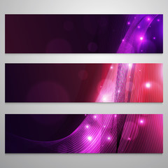 Website headers with shiny abstract waves.