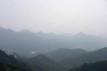 Foggy hills at the great wall