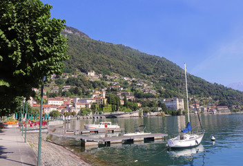 Fototapeta na wymiar promenade at Gravedona, Lake Como, Italy