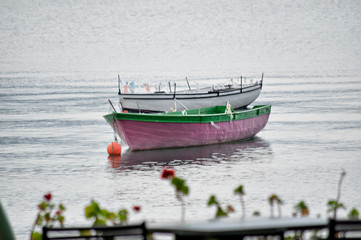 colorful boats on lake Ohrid