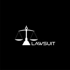 Lawsuit, Scales icon isolated on black background
