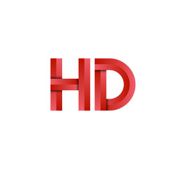 Initial two letter red 3D logo vector HD