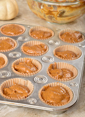 Uncooked pumpkin cupcakes