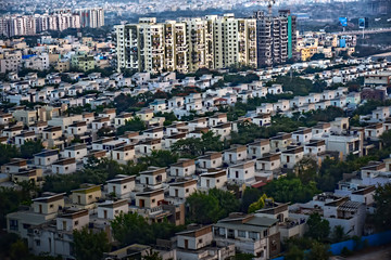 Fototapeta na wymiar Housing colonies in Hyderabad, India