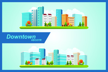 Fototapeta premium Downtown Nature landscape with modern and stylish design, simple and elegant for background