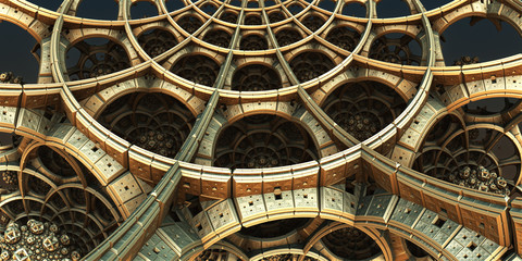 Abstract background 3D, fantastic structures and shapes