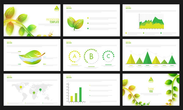 Ecological presentation templates set.