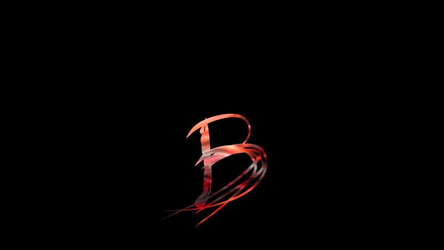 bouncing ABC letter "B" with alpha channel