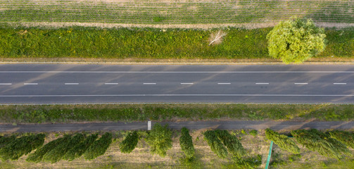 asphalt road, view from above