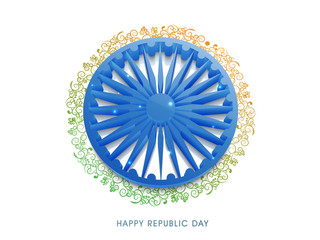 3D Ashoka Wheel for Republic Day celebration.