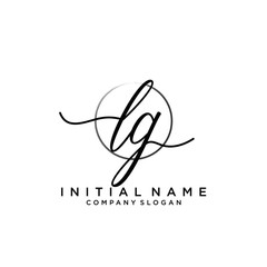LG Initial handwriting logo with circle template vector.
