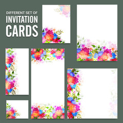 Set of beautiful invitation cards design.