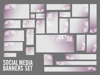 Social Media Banners with squares.