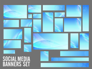 Sky blue Social Media Banners with waves.
