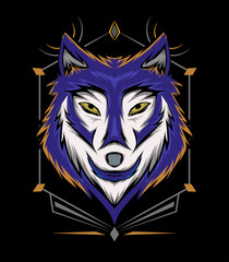 Head wolf vector, wolves face illustration