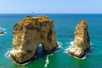 Rocks protruding from the sea