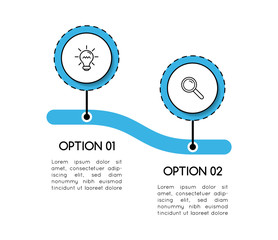 Infographic layout with 2 options. Timeline. Vector