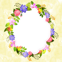 Greeting Card or Invitation Card with flowers.