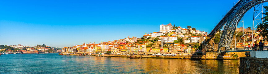 Panorama of the city of Porto on the river Douro in Portugal