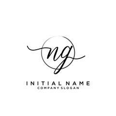 NG Initial handwriting logo with circle template