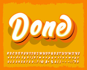 Modern script font and number