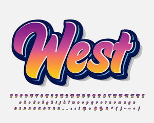 Modern script alphabet set