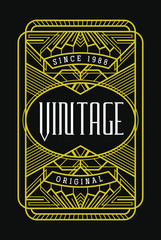 Art Deco Vintage Label Design Template