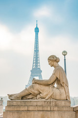 Fototapeta na wymiar Eiffel Tower. The famous landmark of Paris.