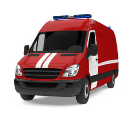 Fire Rescue Car Isolated