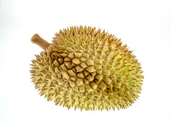 King of fruits, durian on white background