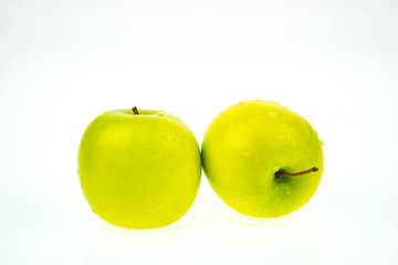 fresh apples on white background
