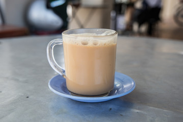 A cup of teh tarik from local coffee shop.