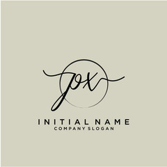 PX Initial handwriting logo with circle template