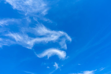 White cloud on the Blue sky background.