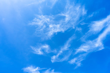 White cloud on the Blue sky background.
