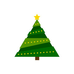 Christmas Tree new year winter flat vector icon
