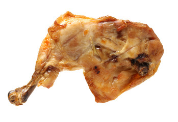 chicken leg on white background