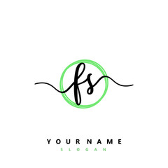 FS Initial handwriting logo vector	