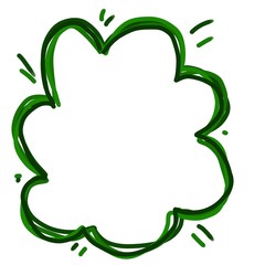 Hand drawn Christmas holiday funny doodle cartoon frame green and red coloured isolated on white