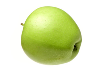 Green apples isolated on white background