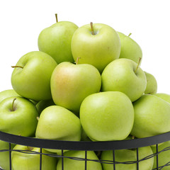 Green apples isolated on white background