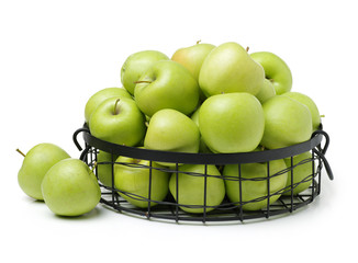 Green apples isolated on white background