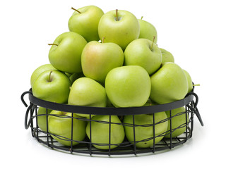 Green apples isolated on white background