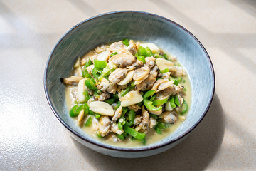 Chinese gourmet, regular green pepper, fried pork, meat