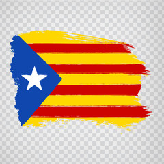 Flag Catalonia from brush strokes. Flag Autonomous Community of Catalonia on transparent background for your web site design, logo, app, UI. Spain. Stock vector.  EPS10.